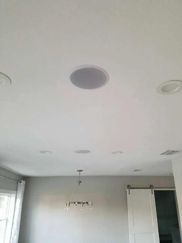 In-ceiling speaker in a living room