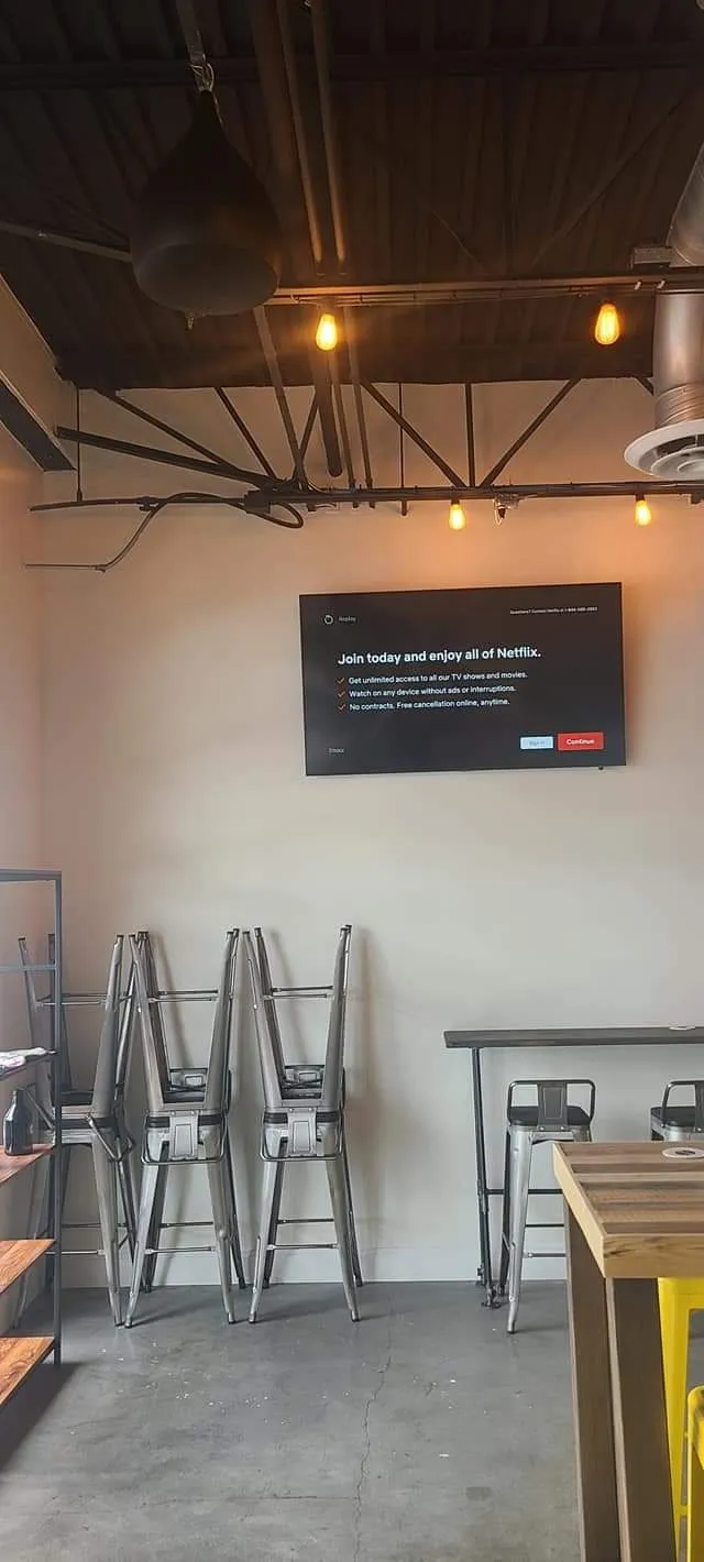 TV mounted in an office