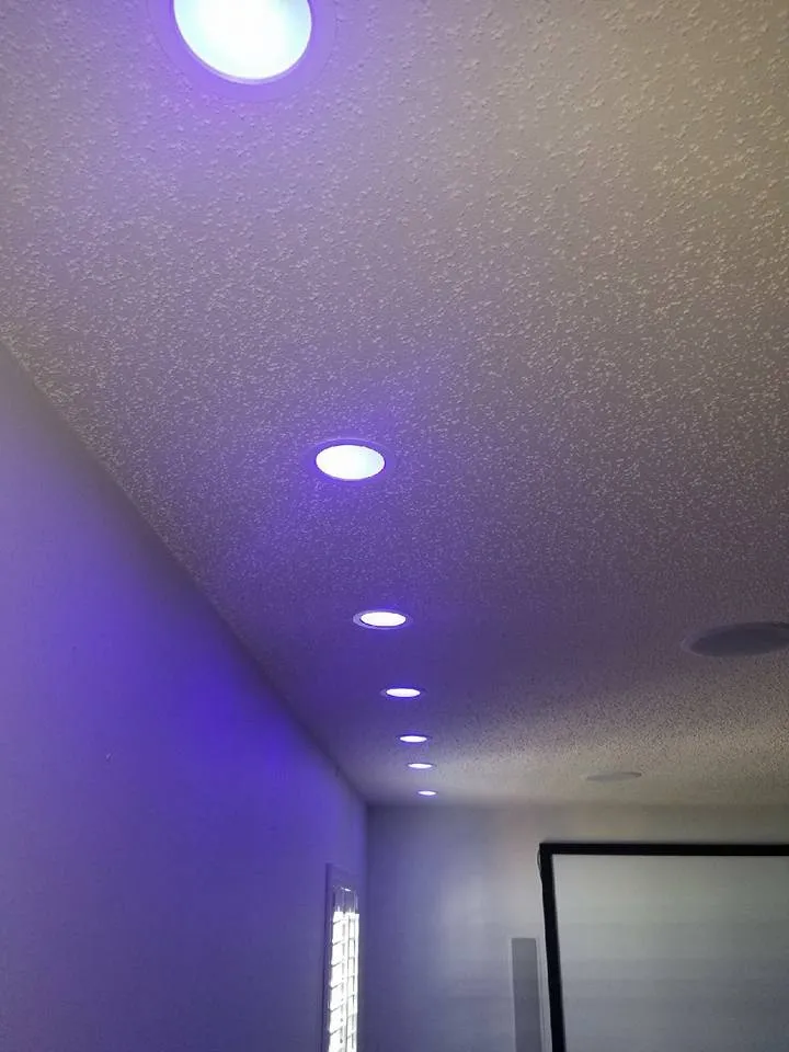 Purple LED ceiling lighting