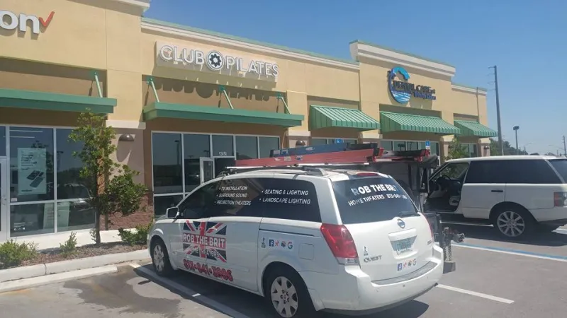 One of our vans at a customer's storefront