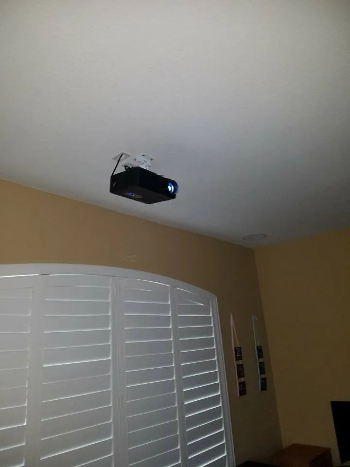 Projector mounted on the ceiling