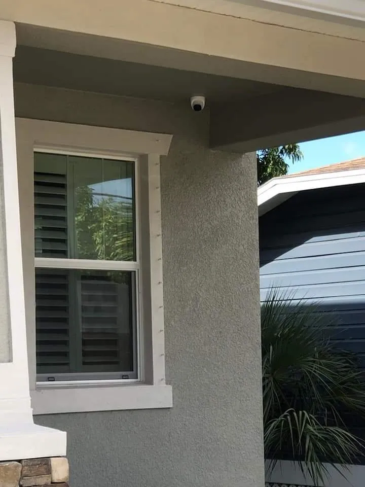 Security camera above a window